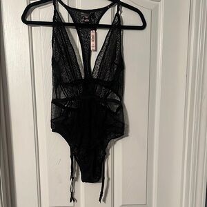 Victoria's Secret Black Lace Bodysuit